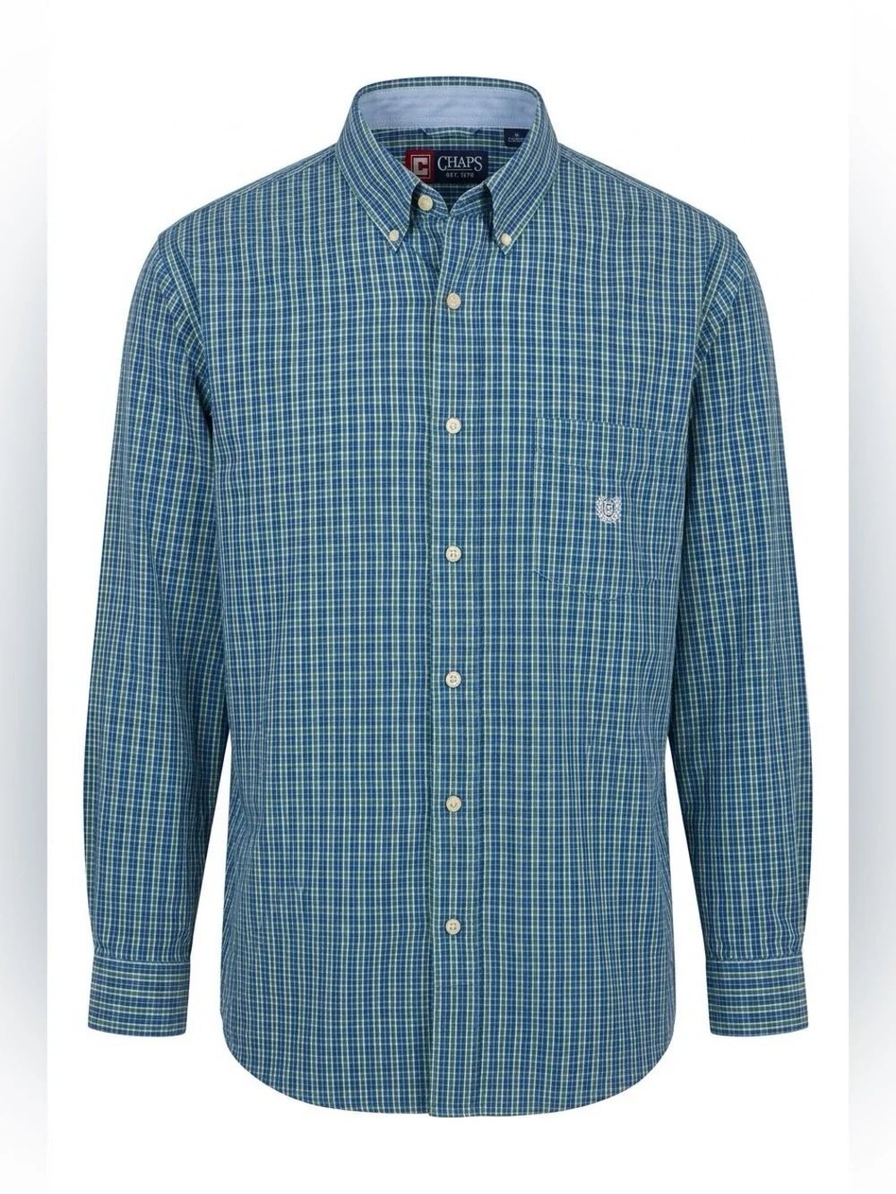 Chaps Men's Blue Plaid Button-Down Shirt